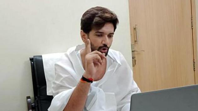 Lok Janshakti Party chief Chirag Paswan is fighting these elections using the slogan- Bihar first, Bihari first.(ANI Photo) Lok Janshakti Party chief Chirag Paswan is fighting these elections using the slogan- Bihar first, Bihari first.(ANI Photo)