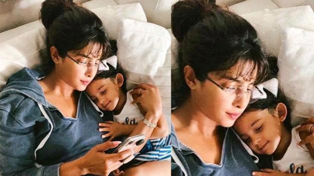 Priyanka Chopra spends some quality time with niece Sky Krishna. Priyanka Chopra spends some quality time with niece Sky Krishna.