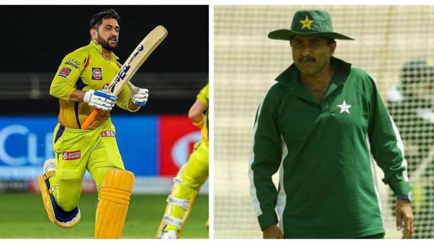 MS Dhoni and Javed Miandad.(PTI/Getty) MS Dhoni and Javed Miandad.(PTI/Getty)