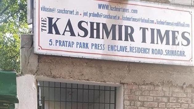 The Kashmir Times’s Srinagar office was sealed on Monday evening.(Source: Anuradha Bhasin/Twitter)