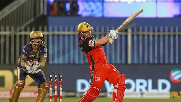 S Royal Challengers Bangalore batsman Aaron Finch plays a shotduring a cricket match of IPL 2020 against Kolkata Knight Riders, at Sharjah Cricket Stadium, in Sharjah, Monday, Oct. 12, 2020.(PTI) S Royal Challengers Bangalore batsman Aaron Finch plays a shotduring a cricket match of IPL 2020 against Kolkata Knight Riders, at Sharjah Cricket Stadium, in Sharjah, Monday, Oct. 12, 2020.(PTI)