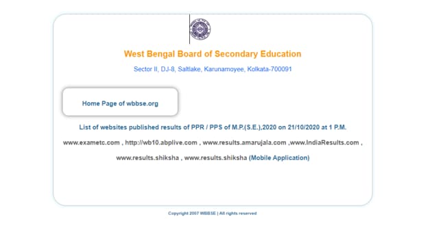 WB Madhyamik PPR and PPS results 2020. (Screengrab)