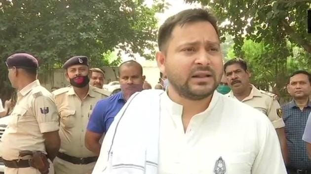 RJD leader Tejashwi Yadav on Wednesday targeted chief minister Nitish Kumar over jobs in Bihar. (ANI Photo) RJD leader Tejashwi Yadav on Wednesday targeted chief minister Nitish Kumar over jobs in Bihar. (ANI Photo)