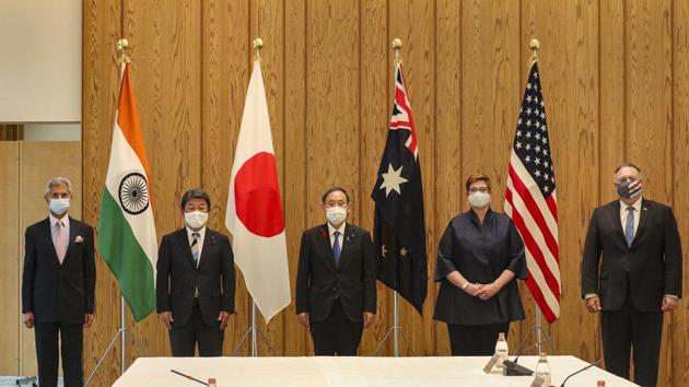 External affairs minister S Jaishankar with other Quad foreign ministers, Tokyo, October 6, 2020(PTI)