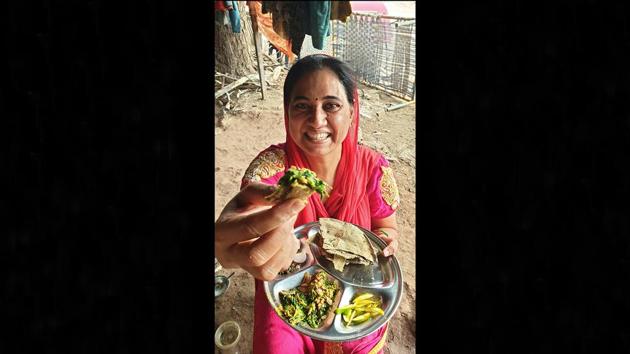 Durga, the sister of the Hange brothers at their farm in Bhodani in Pune. (Photo courtesy TwoBrothersOrganicFarms)
