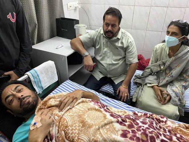 Congress MLA Dr Harjot Kamal undergoing treatment at a private hospital in Moga after the accident on Thursday. (HT Photo) Congress MLA Dr Harjot Kamal undergoing treatment at a private hospital in Moga after the accident on Thursday. (HT Photo)