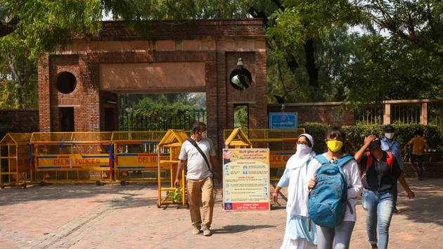 Students at Delhi University’s North Campus. (HT file) Students at Delhi University’s North Campus. (HT file)