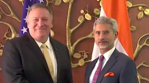 External Affairs Minister S Jaishankar meets United States secretary of state Mike Pompeo in New Delhi. (ANI) External Affairs Minister S Jaishankar meets United States secretary of state Mike Pompeo in New Delhi. (ANI)