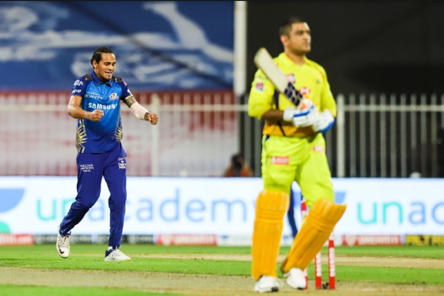 Rahul Chahar celebrates a wicket. (IPL/Twitter)