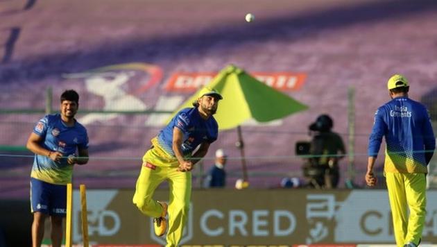 Photo of Imran Tahir from CSK’s practice session in UAE (Twitter) Photo of Imran Tahir from CSK’s practice session in UAE (Twitter)