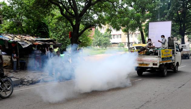 Other RWAs complained of a half-baked job in fogging (HT FILE) Other RWAs complained of a half-baked job in fogging (HT FILE)