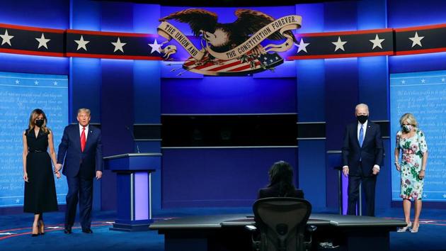 Biden and Trump clashed on race relations during the second presidential debate that was moderated by NBC’s Kristen Welker on Thursday night in Nashville, Tennessee (REUTERS) Biden and Trump clashed on race relations during the second presidential debate that was moderated by NBC’s Kristen Welker on Thursday night in Nashville, Tennessee (REUTERS)