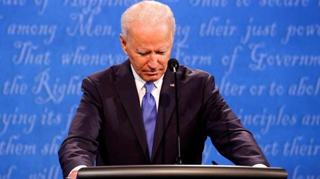 Democratic presidential nominee Joe Biden participates in the final 2020 US presidential campaign debate(REUTERS)