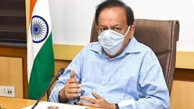 Union Health Minister, Harsh Vardhan also highlighted that the number of active Covid-19 cases in the country are less than 7 lakh and the doubling rate has increased to 97.2 days. (PTI) Union Health Minister, Harsh Vardhan also highlighted that the number of active Covid-19 cases in the country are less than 7 lakh and the doubling rate has increased to 97.2 days. (PTI)