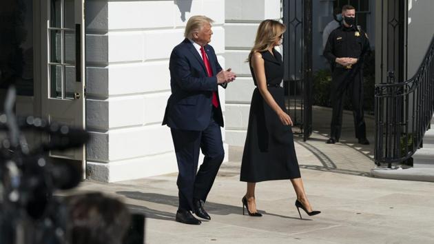 Trump continued his tirade against "60 Minutes” correspondent Lesley Stahl on Thursday, accusing CBS of "bias, hatred and rudeness." In picture - President Donald Trump and First Lady Melania Trump walking out of the White House.(Bloomberg) Trump continued his tirade against "60 Minutes” correspondent Lesley Stahl on Thursday, accusing CBS of "bias, hatred and rudeness." In picture - President Donald Trump and First Lady Melania Trump walking out of the White House.(Bloomberg)