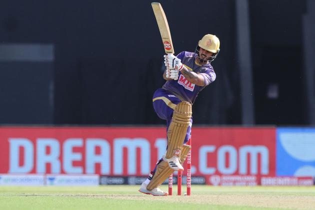 Nitish Rana top scored for KKR with 81, hitting 13 fours and a six (IPL )