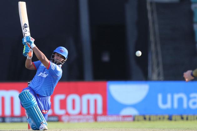 Rishabh Pant scored 27 off 33 balls before becoming Chakravarthy’s first victim. (IPL)