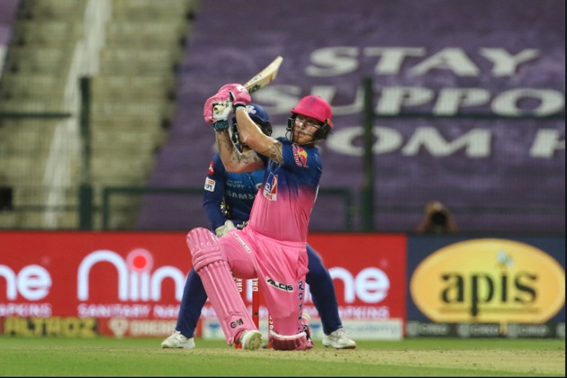 Ben Stokes hits a shot. (IPL/Twitter)