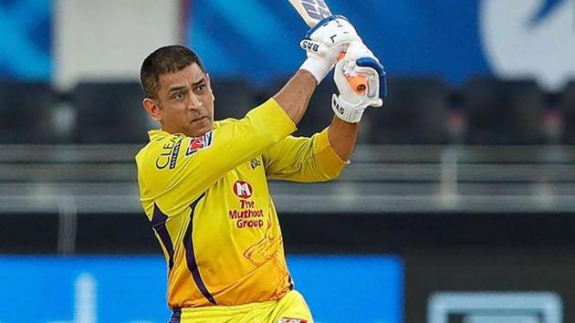 IPL 2020 CSK vs RCB: MS Dhoni plays a shot.(PTI)