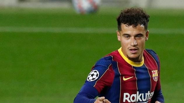 Soccer Football - Champions League - Group G - FC Barcelona v Ferencvaros - Camp Nou, Barcelona, Spain - October 20, 2020 FC Barcelona's Philippe Coutinho celebrates scoring their third goal REUTERS/Albert Gea(REUTERS)