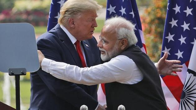 US President Donald Trump and Prime Minister Narendra Modi in New Delhi. (AP File Photo) US President Donald Trump and Prime Minister Narendra Modi in New Delhi. (AP File Photo)