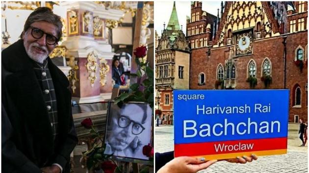 Amitabh Bachchan shared a picture of the square in Wroclaw named after his late father Harivansh Rai Bachchan.
