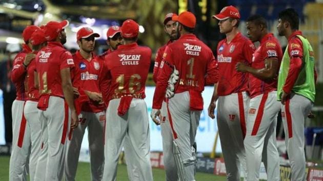 Photo of Kings XI Punjab players from an IPL 2020 match in UAE(Twitter)