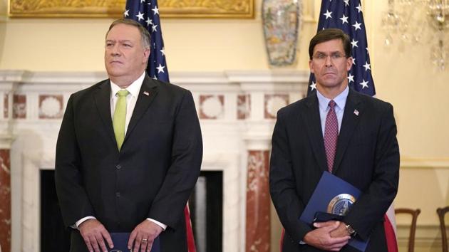 US Secretary of State Mike Pompeo, left, and DefenCe Secretary Mark Esper.(AP File)