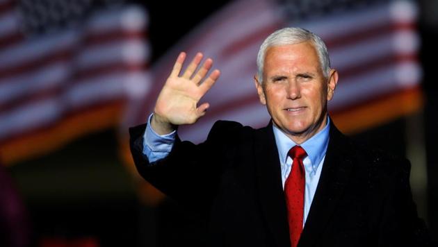 US Vice President Mike Pence waves to supporters at the end of a rally in Kinston, North Carolina.(REUTERS) US Vice President Mike Pence waves to supporters at the end of a rally in Kinston, North Carolina.(REUTERS)