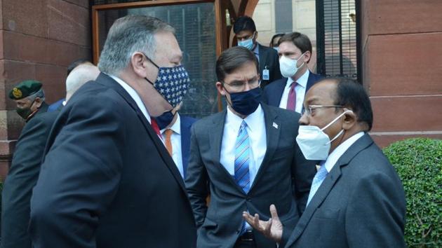 NSA Ajit Doval had a meeting with US Secretary of State Mike Pompeo and Defense chief Mark Esper on Tuesday NSA Ajit Doval had a meeting with US Secretary of State Mike Pompeo and Defense chief Mark Esper on Tuesday