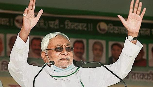 CM Nitish Kumar addresses an election rally in Khagaria; RJD leader Tejashwi Yadav in Vaishali district.