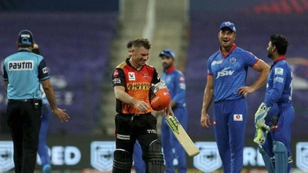 Photo of David Warner, Marcus Stoinis and Rishabh Pant from an IPL 2020 match in UAE (Twitter) Photo of David Warner, Marcus Stoinis and Rishabh Pant from an IPL 2020 match in UAE (Twitter)