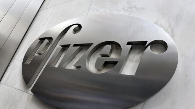 Pfizer company logo at the company's headquarters in New York. Pfizer is reporting a third-quarter profit of $2.19 billion.(AP) Pfizer company logo at the company's headquarters in New York. Pfizer is reporting a third-quarter profit of $2.19 billion.(AP)
