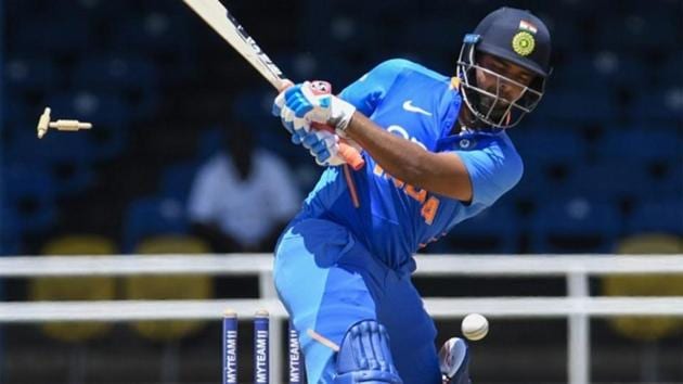Rishabh Pant is out bowled.(Getty Images) Rishabh Pant is out bowled.(Getty Images)