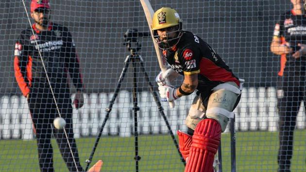 Photo of Virat Kohli from RCB’s practice session in UAE (RCB/Twitter) Photo of Virat Kohli from RCB’s practice session in UAE (RCB/Twitter)