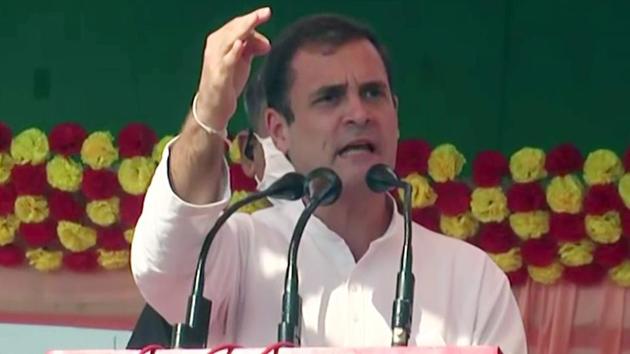 Congress leader Rahul Gandhi addresses an election rally during Bihar Polls in Balmiki Nagar. (ANI) Congress leader Rahul Gandhi addresses an election rally during Bihar Polls in Balmiki Nagar. (ANI)