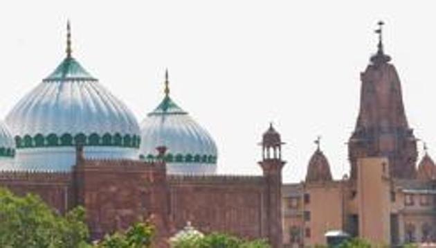 A view of Sri Krishna Janmabhoomi temple and Shahi Idgah mosque, in Mathura.(PTI) A view of Sri Krishna Janmabhoomi temple and Shahi Idgah mosque, in Mathura.(PTI)