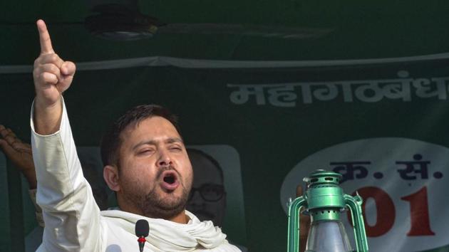 Rashtriya Janata Dal (RJD) leader Tejashwi Prasad Yadav claimed more than one person died in the police firing in Munger late Monday night.(PTI) Rashtriya Janata Dal (RJD) leader Tejashwi Prasad Yadav claimed more than one person died in the police firing in Munger late Monday night.(PTI)