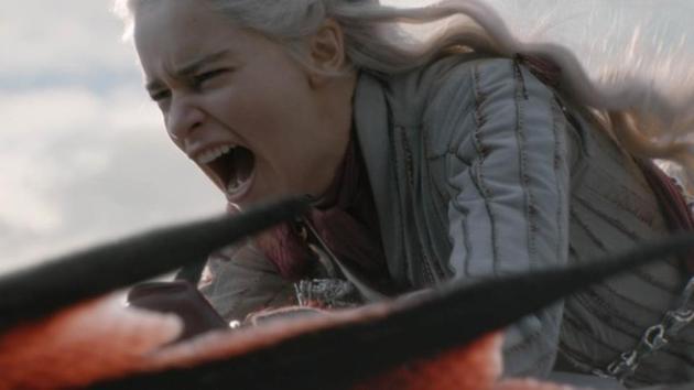 Emilia Clarke as Daenerys Targaryen in a still from Game of Thrones.