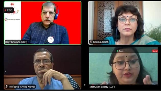 The clean air initiative of the school was hugely appreciated during the webinar.(HT Photo) The clean air initiative of the school was hugely appreciated during the webinar.(HT Photo)