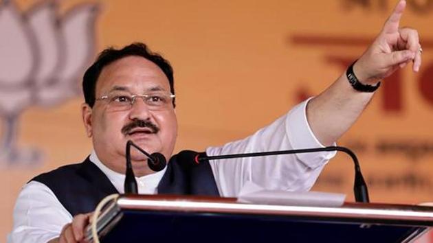 BJP National President JP Nadda addressing a public rally in support of NDA candidates ahead of Bihar Assembly polls.(PTI File Photo)