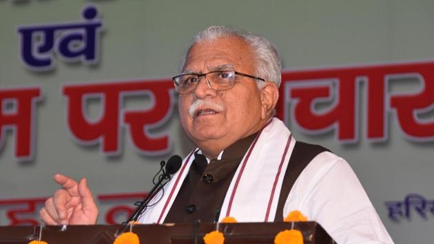 Khattar said the Congress is “misleading” farmers by telling them that the new laws will “ruin” them, and lead to dismantling of mandis and MSP system(HT Photos)