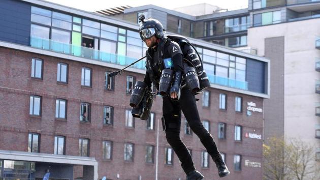 Jet-powered suits that can enable humans to fly without the use of an aircraft was on display on Friday evening as a part of Techfest, the annual science and technology festival of the Indian Institute of Technology-Bombay (IIT-B).(Gravity industries)