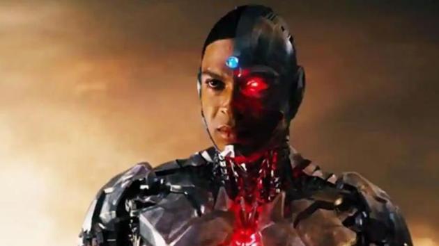 Ray Fisher as Cyborg, in a still from Justice League.