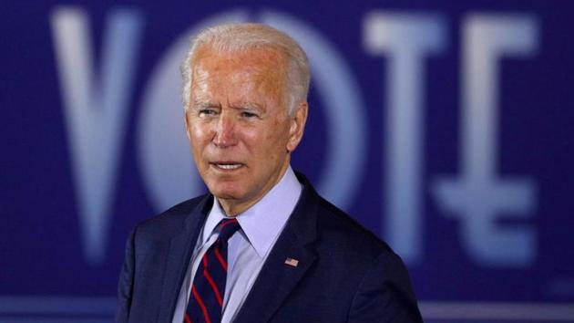 US Democratic presidential candidate Joe Biden delivers remarks at a Voter Mobilization Event campaign stop at the Cincinnati Museum Center at Union Terminal in Cincinnati, Ohio, US, October 12, 2020 (REUTERS/Tom Brenner)