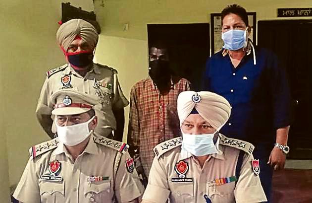 The accused in police custody in Ludhiana on Saturday.(HT Photo)