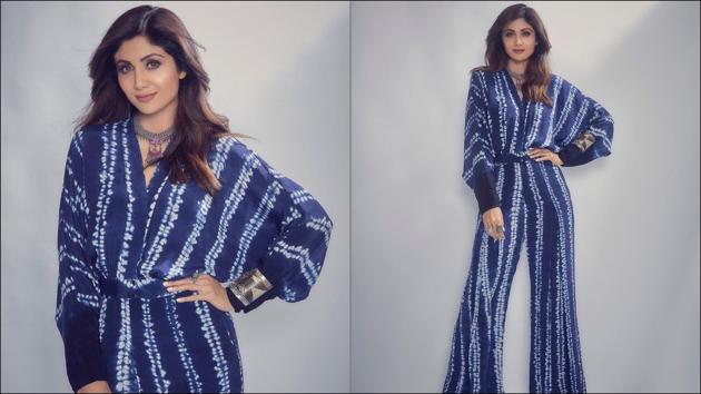 Shilpa Shetty Kundra adds her ‘royal’ twist to ‘weekend vibes’ in a <span class='webrupee'>?</span>25k Shibori pleated jumpsuit(Instagram/theshilpashetty)