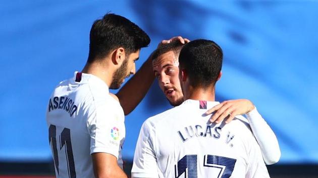La Liga Hazard Finally Scores Again As Madrid Take Care Of Huesca Hindustan Times