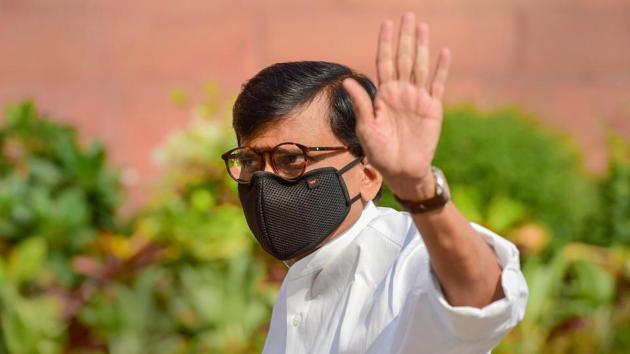 New Delhi: Shiv Sena MP Sanjay Raut arrives at Parliament House in New Delhi.(PTI/ File photo)