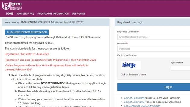IGNOU July 2020 session.(Screengrab) IGNOU July 2020 session.(Screengrab)